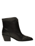 SHOE THE BEAR Annika Leather Stud Western Boots, Black