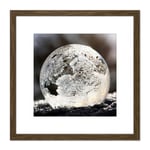 Danielarapava Frosted Bubble Ice Amazing Photo 8X8 Inch Square Wooden Framed Wall Art Print Picture with Mount