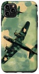 Coque pour iPhone 11 Pro Max Bombardier B-17G Green Pop Art Tropical B-17 Flying Fortress de la Seconde Guerre mondiale