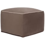 Pouf Carré Moderne Rembourrage Billes EPS en Velours Marron Dareyn