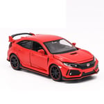 1/32 Uusi Honda TYPE R viistoperä malli Lelu Ajoneuvo metalliseos Die Cast Sound Light Vedettävä urheiluautolelut lahjaksi