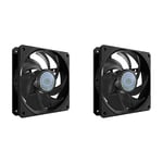 Cooler Master SickleFlow 120 Black Case & Cooling Fan - Improved Air Balance Blades, 62 CFM, 2.5 mmH2O, 8 to 27 dBA - Black (Pack of 2)