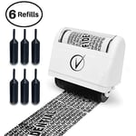 Vantamo Data Defender, Identity Theft Protection Roller Stamp Wide Kit, Including 6-Pack Refills - Confidential Roller Stamp, Address Blocker Security, Anti Theft and Privacy Safety - Classy White