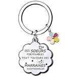 Lumengqi Cadeaux de Noël pour Marraines Porte-clés soeurs formidables Marraine exceptionnelles - Porte-clés pour Annonce Grossesse Marraine Naissance Enfant idée Cadeau Annonce bébé Fille garçon