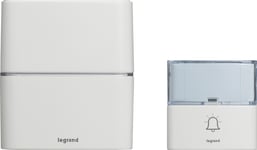 Legrand Kit carillon et sonnette sans fil 30 mélodies MP3 alimentation par piles Serénité - Blanc