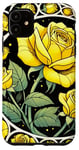 Coque pour iPhone 11 Rose jaune Illustration Roses jardinage art rosiers jardiniers