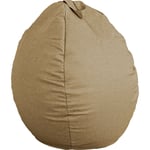 Pouf poire xl d'intérieur en tissu effet lin - 110x120 cm - Beige