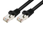 Trifoo Câble réseau LAN de 5 m - Noir - Double blindage - Fiche RJ45 - Ethernet