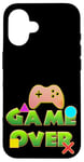 Coque pour iPhone 16 Game Over Vintage Retro Jeux Vidéo Gaming