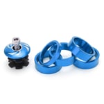 (Blue)Bike Headset Front Fork Top Cap And Star Nut With Aluminum Screw Set PA