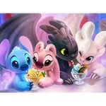 HM1022 Stitch Diamond Painting Kit pour Enfants 5D Peinture Diamant Strass Complet Grand Format Diamond Art pour Adultel 40x30cm