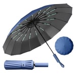 LENDOO Parapluie Pliant Automatique,Parapluie Pliant Résistant au Vent Durable & Compact 16 Baleines Anti-Tempête, Grand Parapluie Pliant à Ouverture Automatique, Coupe-vent, Parasol Anti-UV