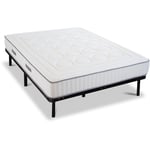 Ensemble cristal 140x190 cm Matelas Mémoire de forme + Sommier Métal - Olympe Literie