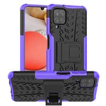 Yiakeng for Samsung A12 Phone Case, Samsung A12 Case, Shockproof Silicone Protective with Kickstand for Samsung Galaxy A12 (Purple)