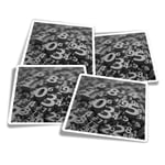 4x Square Stickers 10 cm - BW - Number Art Maths Physics  #35091