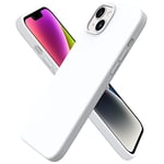 ORNARTO Coque pour iPhone 14, Coque en Silicone Liquide (pour iPhone 14)(6,1"), Étui iPhone 14 Fine, Housse iPhone 14 Antichoc - Blanc