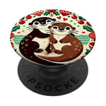 Christmas Otters Art Xmas Otter PopSockets Adhesive PopGrip