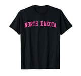 North Dakota Varsity Style Roughrider State Throwback Pink T-Shirt