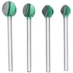 4Pcs 6mm Tige 16/18/ 20/ 22mm alliage d'acier tungstène lame bille routeur bûcheron, Fraise à Fond Rond Bois Fraise à Rainurer pour Défonceuse Outil