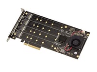 KALEA-INFORMATIQUE Carte contrôleur M2 PCIe 3.0 x8 pour 4 SSD M.2 NVMe M Key. Chipset PLX8724 - Bande passante 64GB Max 12000MB/s