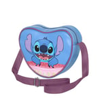 Disney Lilo et Stitch Cake-Sac à Bandoulière Coeur Casual, Bleu, 21 x 15,5 cm