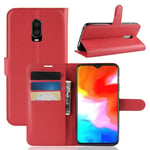 Oneplus 6T      Pu Wallet Case    [Red]