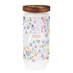 Colourful Flowers Biscuit Jar Glass Canister - Large Kitchen Storage Jar Gift