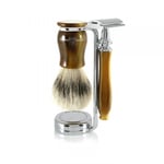 Chatsworth Shaving Set Imitation Light Horn Safety Razor - Synthetic