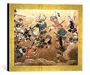 Kunst für Alle 'Image encadrée de Japonais Histoire Conquête osakas 1615/Jap. Mural Abat-Jour, Reproduction dans Le Cadre de Haute qualité Photos Fait Main, 40 x 30 cm, Or Raya