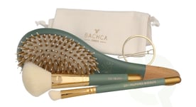 Bachca Paris Les Essentials Eucalyptus Hair Set 4 piece 1x Nylon Brush/1x Blush Brush/1x Contour Shader Brush/1x Round Hair Clip