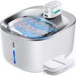 FEELNEEDY 4L Fontaine a Eau Chat sans Fil avec Detecteur de Mouvement, Distributeur Eau pour Chat et Chien Automatique a Batterie 4000mAh Chargée, Fontaine à Eau pour Chat à Pile avec 2 Filtre