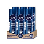 NIVEA Men Protect & Care Lot de 6 désodorisants en spray 150 ml