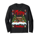 Xmas Tree Lighting Santa Hat Musical Marimba Christmas Long Sleeve T-Shirt