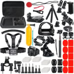 Kit D'Accessoire Pour Camera Sport, Gopro Hero 12 11 10 9 8 7 6 5 4 Black 70 En 1, Akaso, Dji Osmo Action, Insta360 One, Xiaomi