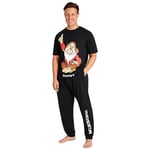 Disney Pyjama Homme Humoristique, Ensemble de Pyjama Humour Taille M-3XL, Grincheux, Donald Duck, Jack Skellington (Noir Grumpy, 2XL)