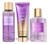 Victoria's Secret | LOVE SPELL | Fragrance Mist + Lotion + Body Wash Trio Set