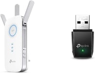 Repeteur Wifi(Re450),Amplificateur Wifi Ac1750,Wifi Extender,Wifi Booster,1 Port Ethernet,Couvre Jusqu'A 140¿ & Cle Wifi Puissante Ac1300 Mbps,Adaptateur Usb Wifi,Dongle Wifi,Usb 3.0