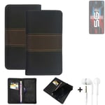 Wallet Case + headphones for Infinix Note 12 Pro 5G Protective Cover Brown