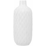 Beliani - Vase Décoratif de Forme Cylindrique Bouteille fabriqué en Grès Blanc de 31 cm de Hauteur au Style Moderne