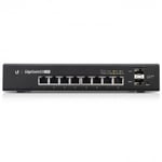 Ubiquiti Networks – EdgeSwitch 8 verkkokytkin, 150W, 802.3af/at, PoE+, passiiv. PoE, musta (ES-8-1