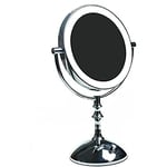 HIMRY KXD3136N-5x Miroir cosmétique Fin à LED, grossissement 5X, luminosité réglable en continu, Miroir de Table éclairé, Miroir de Salle de Bain, Rasage de Maquillage, Zoom Normal + 5X