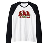 Cute Valentines Day Gnome Decor For Women With Red Roses Raglan Baseball Tee