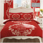 GAVENO CAVAILIA Premium Script Duvet Cover, Reversible Soft & Cosy Quilt Bedding Set, Luxury Bedroom Accessory, Red, Kingsize, Polycotton, King,539865