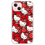 Personalaizer Coque iPhone 14 - Hello Kitty Nœuds Rouges et Pois