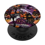 Coque d'Halloween mignonne citrouille effrayante pour femmes, hommes, filles, garçons PopSockets PopGrip Interchangeable