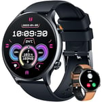 Montre Connectée Sport pour Hommes avec Appel: Smartwatch Bluetooth 5.2 Compatibles Android et IOS Montres Intelligente Ronde de 1,42" Étanche IP67 Fitness Tracker Podomètre Moniteur de Sommeil Noir