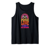 Peace Love And Axe Throwing Bohemian Rainbow Tank Top