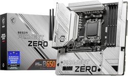 B650M Project Zero Carte-Mère Micro-Atx À Connecteurs Arrière - Pour Processeurs Amd Ryzen 7000 À 9000, Am5 - Alimentation Directe 10+2 Phases, Ddr5 6400+Mhz/Oc, Pcie 4.0 X16, M.2 Gen4, Wi-Fi 6E