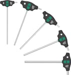 Wera 05136070001 454/5 HF SHK Set 1 Jeu de tournevis Hex-Plus à manche en T avec fonction de retenue, 5 pièces