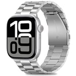 HITZEE Compatible avec Bracelet Apple Watch 42mm(Série 10) 41mm 40mm 38mm, Bracelet Montre Acier Inoxydable Métal Band Compatible pour Apple Watch SE 2 SE Séries 10 9 8 7 6 5 4 3 2 1, Argent